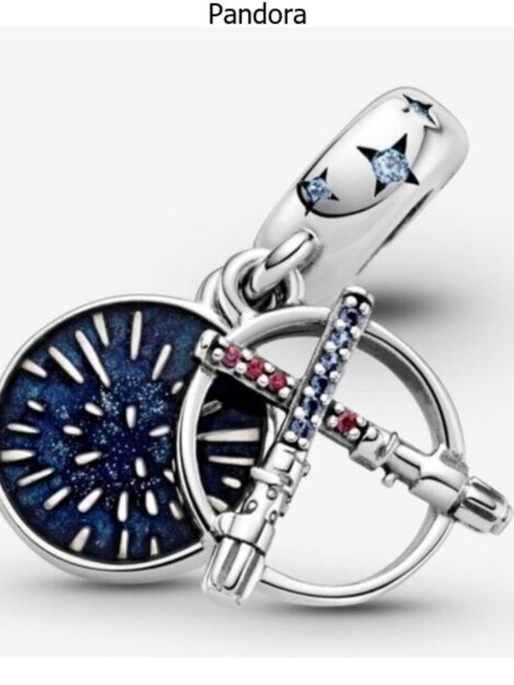 Pandora Star Wars Lightsaber Double Dangle Charm